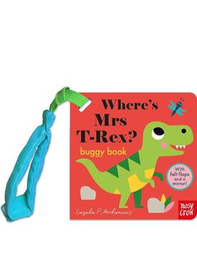 【预售】【毛毡翻翻书】霸王龙太太在哪里？ Felt Flaps: Where's Mrs T-Rex? (Buggy Book) 原版英文儿童趣味