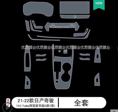 21-24款奇骏内饰排挡仪表导航中控导航屏幕透明tpu保护膜隐形车衣