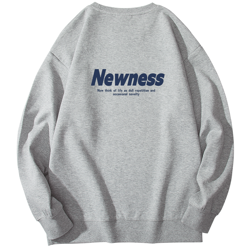 美式复古字母灰色圆领早秋薄款卫衣女2025年新款宽松慵懒风衣服超