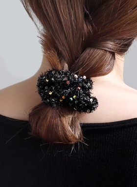 日本本土Ane mone发绳女简约时尚亮片大肠发圈2025新款高弹力