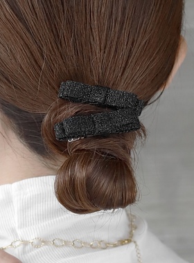 日本本土ane mone简约发饰闪闪蝴蝶结女基础发夹鸭嘴夹一字夹