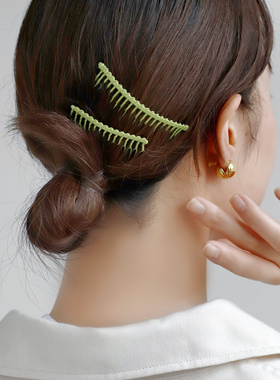 日本本土ane mone小众泫雅风前额后脑勺碎发整理倒梳插梳发夹