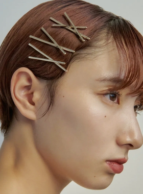 日本本土代购GOLDY气质简约交叉款一字夹刘海夹边夹少女顶夹发卡