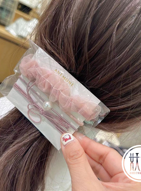 日本本土ane mone气质网纱超值绑发发绳皮筋简约外出百搭头绳