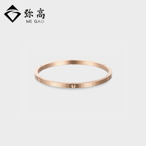 玫瑰金车花指环女戒送女友