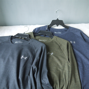 外贸男春秋季 直筒宽松款 上衣 圆领长袖 高弹速干休闲运动T恤衫