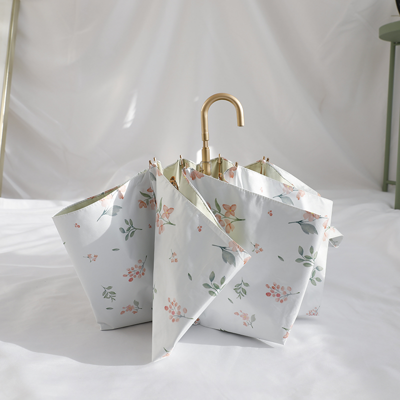 小清新弯钩伞女晴雨两用复古高级太阳伞防晒防紫外线便携遮阳雨伞