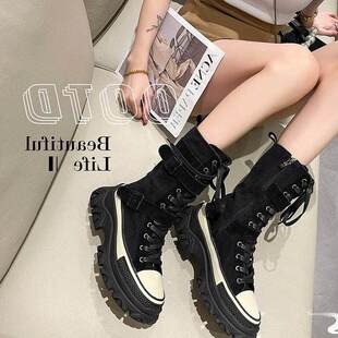 boots martin knight 高帮骑士靴单靴women 马丁靴复古工装