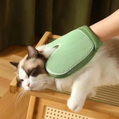 Pet Grooming Glove Efficient Cat Dog Hair Remover Gentle Mas
