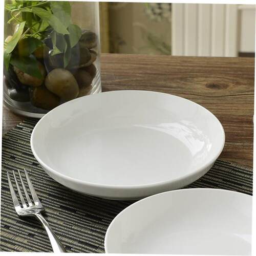 4 pure white round plates Dinner plate home cerami 1
