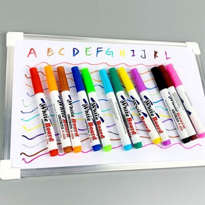 12 Colors Whiteboard Markers Erasable Colorful Marker Pens L