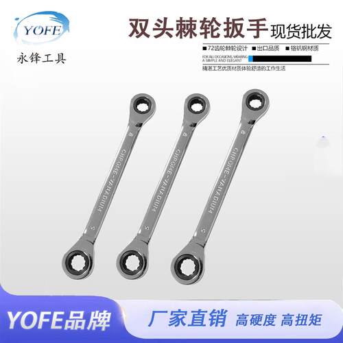Chrome Vanadium Ring Double Head Ratchet Wrench Reversible