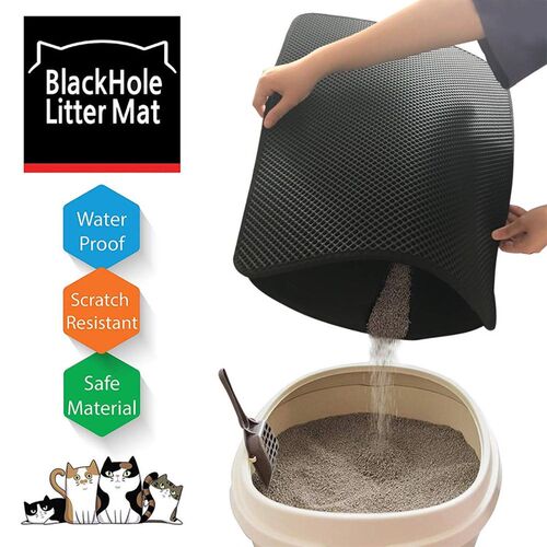 Fold Double Layer Pet Cat Litter Box Mat Waterproof Filters