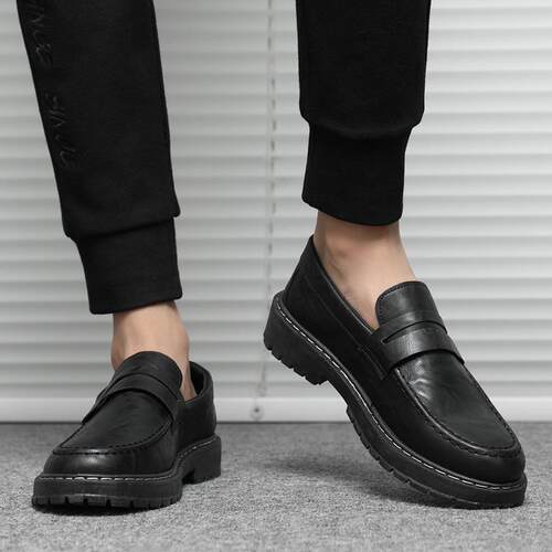 Leather Men Shoes Luxury Handmade Loafers Slip-On Solid Mens