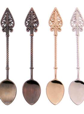 4pcsset Vintage Royal Style Zinc Alloy Tea Spoons Sets Snac