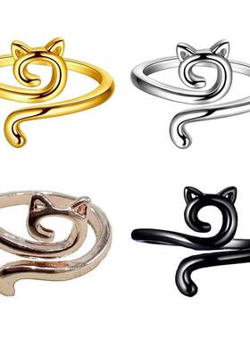 Weaving Ring Cat Crochet Rings Yarn Guide Ring Adjustable Kn