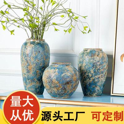 Jingdezhen ceramic vase handmade stoneware jar retro nostalg