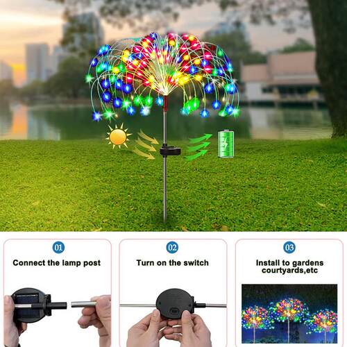 Solar LED Firework Fairy Lights Outdoor Garden Decoration