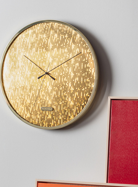 荷兰KARLSSON新款Disco迪斯科挂钟40cm进口客厅时尚轻奢金属钟表