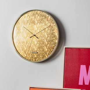 荷兰KARLSSON新款Disco迪斯科挂钟40cm进口客厅时尚轻奢金属钟表