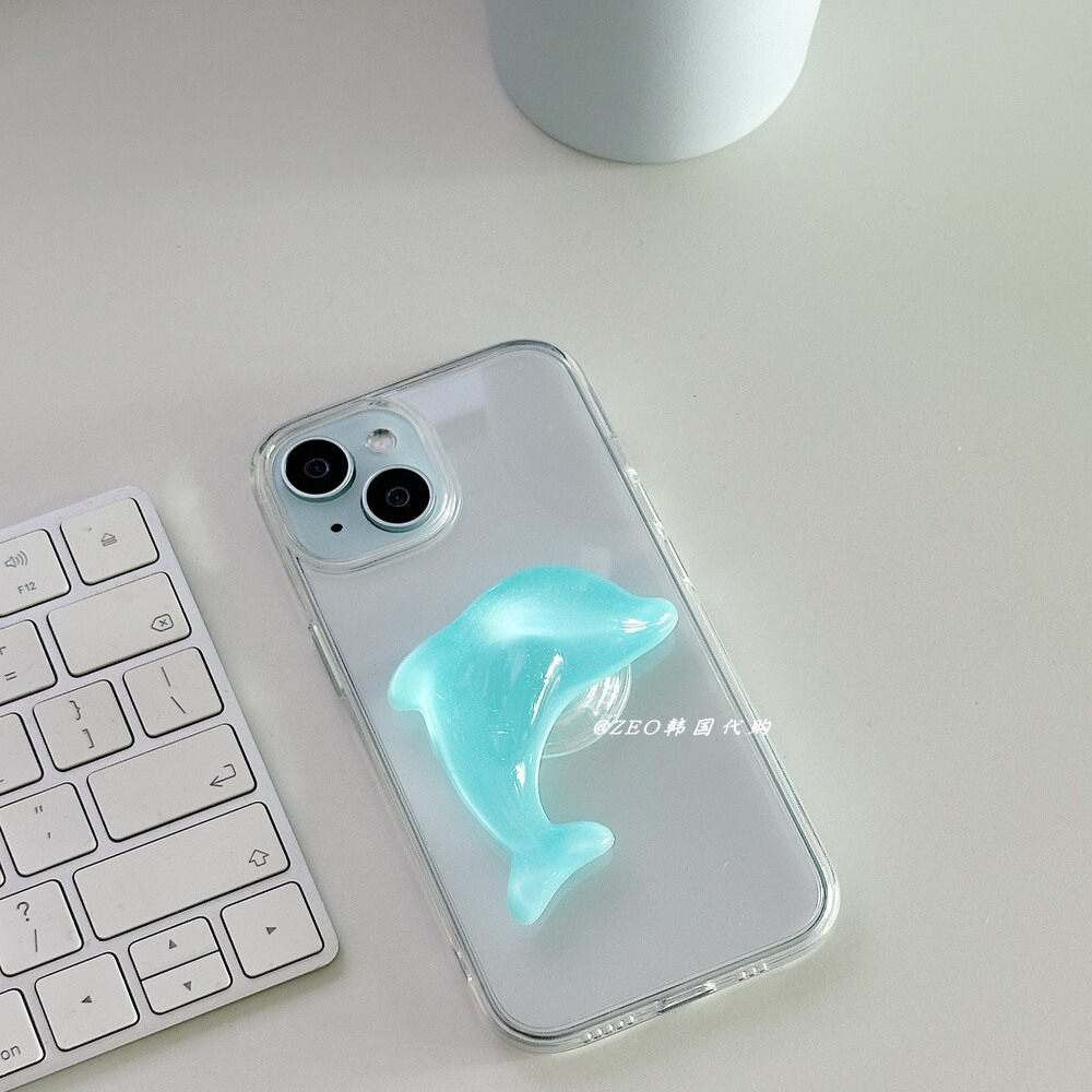 ZEO 韩国代购 Dolphin tok 小清新蓝色海豚手机支架 磁吸支撑TOK