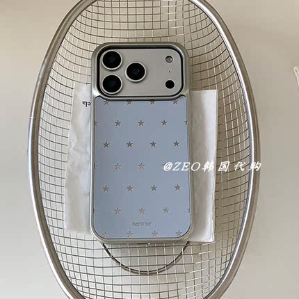 ZEO 韩国代购 小众设计ins风 镜面星星银框手机壳 苹果三星保护壳