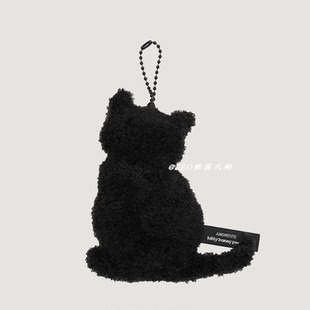 韩国代购 KBP X AMOMENTO联名款 黑猫毛绒玩偶包挂件 钥匙扣挂链