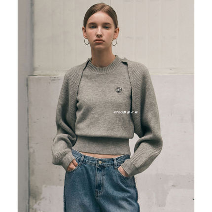 限时特价 韩国代购 NICK&NICOLE 小众时尚百搭针织开衫背心两件套