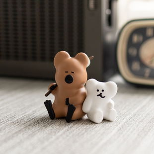 韩国代购 dinotaeng 柿子椒熊 依靠Quokka迷你玩偶摆件 不退不换