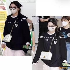 韩国代购 1993studio小众设计 YERI同款拼色运动休闲长袖T恤上衣