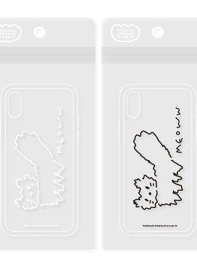 韩国正品代购 hookka 炸毛小猫透明手机壳 ins简约风苹果三星壳