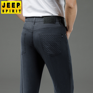 休闲裤 中年爸爸长裤 2025新款 薄款 子 直筒宽松夏季 JEEP吉普抗皱男士
