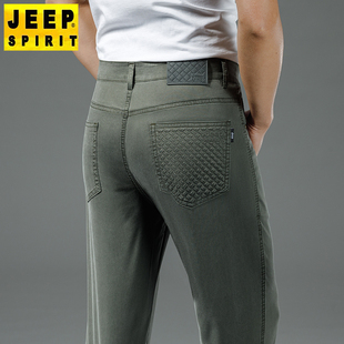薄款 直筒宽松夏季 中年爸爸长裤 子男款 高端 JEEP吉普男士 大码 休闲裤