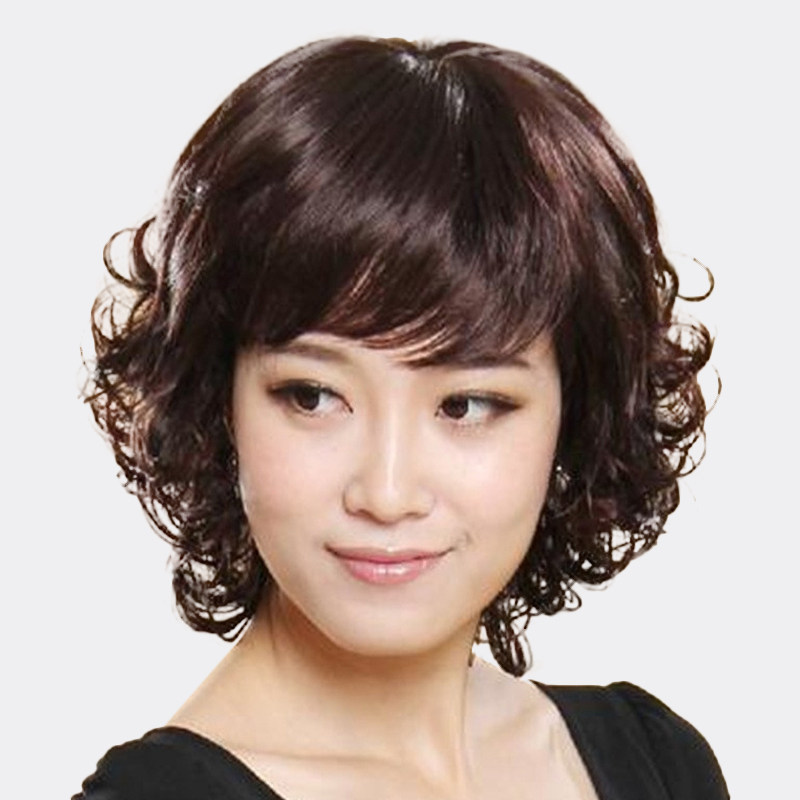 自然风套式气质妈妈假发女短发