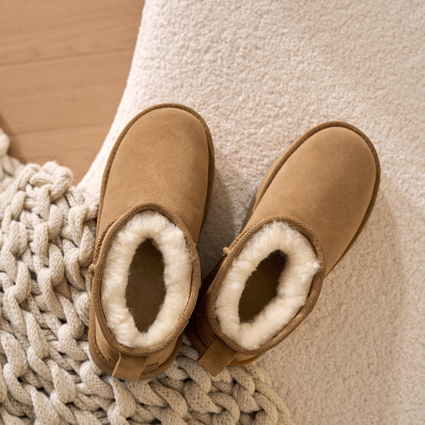 周冬雨同款雪地靴女皮毛一体厚底