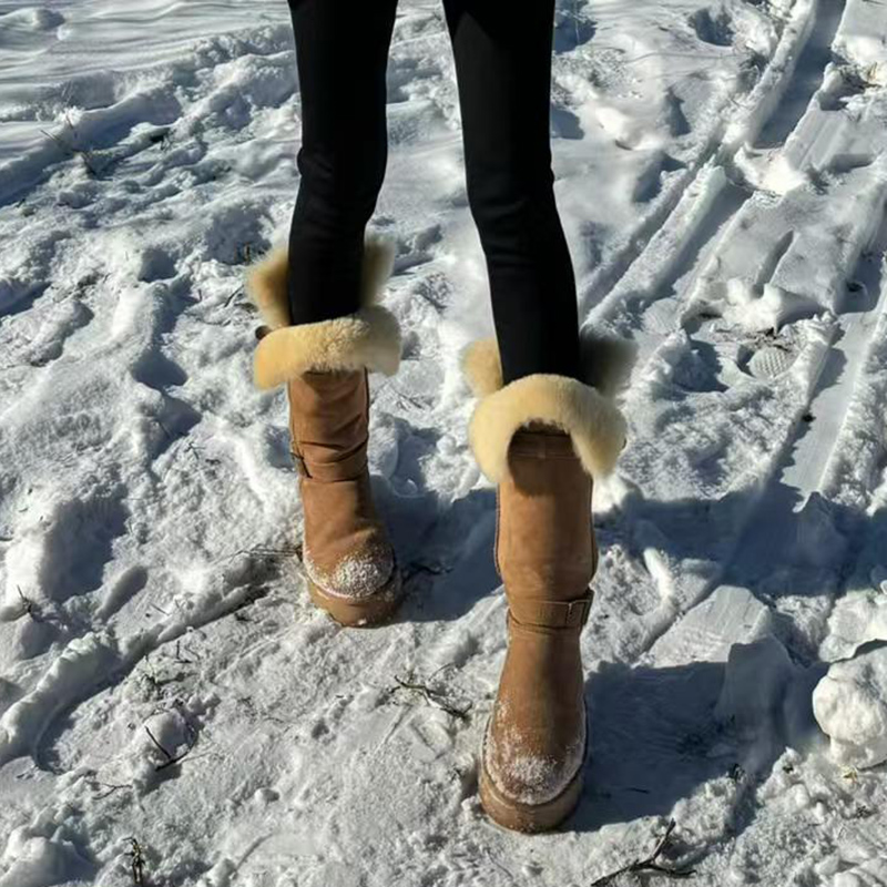 雪地靴冬季高筒长款皮毛一体厚底