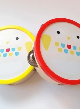 出口日本英国婴幼儿童铃鼓摇铃手拍鼓益智早教智力打击乐器1-4岁