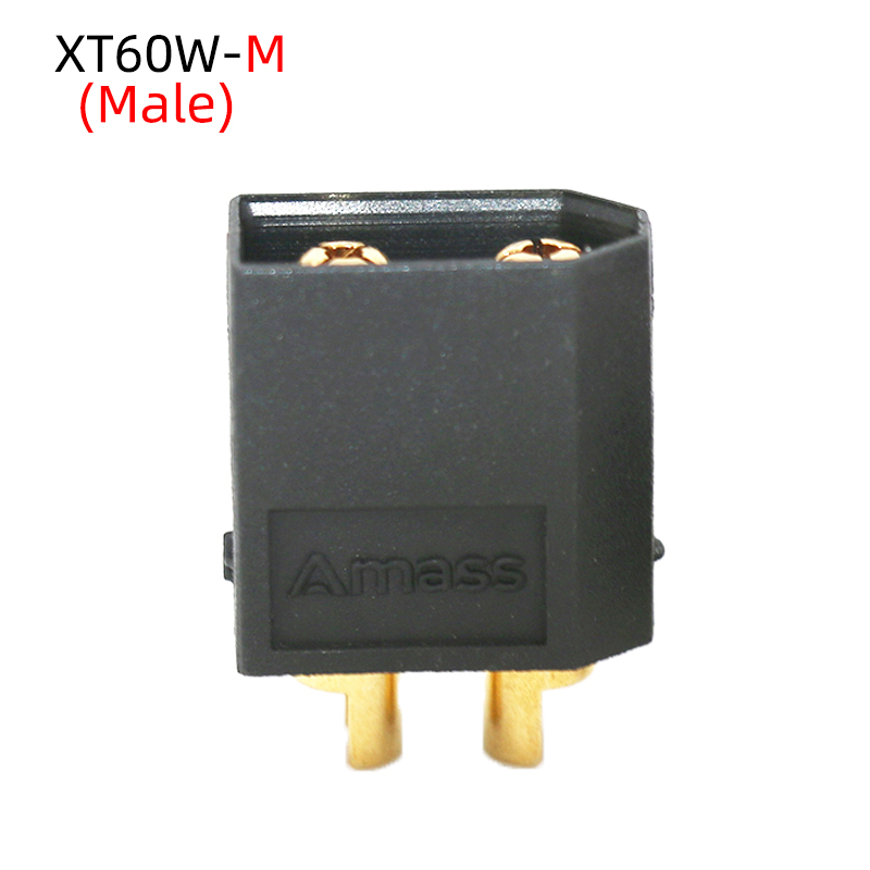 原装Amass锂电池香蕉插头 黑色XT60W-M公头 无人机公母对插连接器