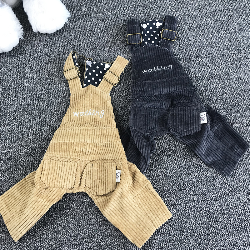 宠物背带裤秋冬宠物裤子狗狗裤子灯芯绒小狗裤泰迪比熊法斗雪纳瑞