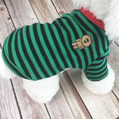 新款 内搭百搭条纹全棉绣花宠物衣服狗狗衣服泰迪比熊小狗猫咪 秋款