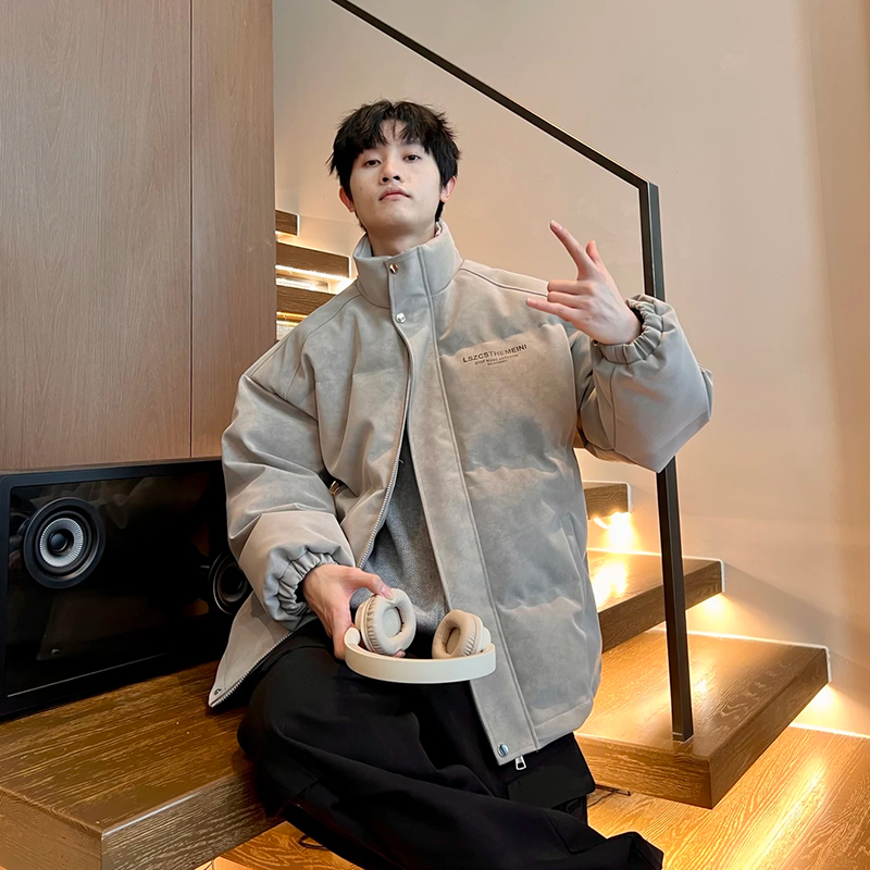 美式复古PU皮羽绒服男冬季加厚保暖防寒棉衣外套2025新款棉袄皮衣