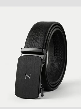 【H家】头层牛皮！合金头！撤柜黑色针扣皮带高档商务1W025A