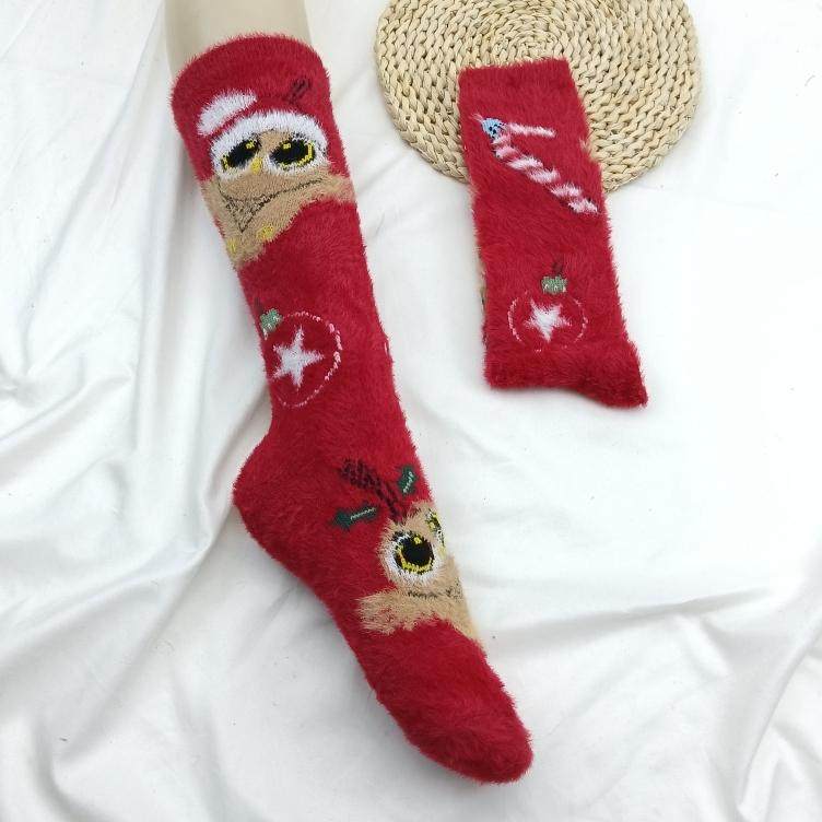 女AB不对称小腿圣诞袜