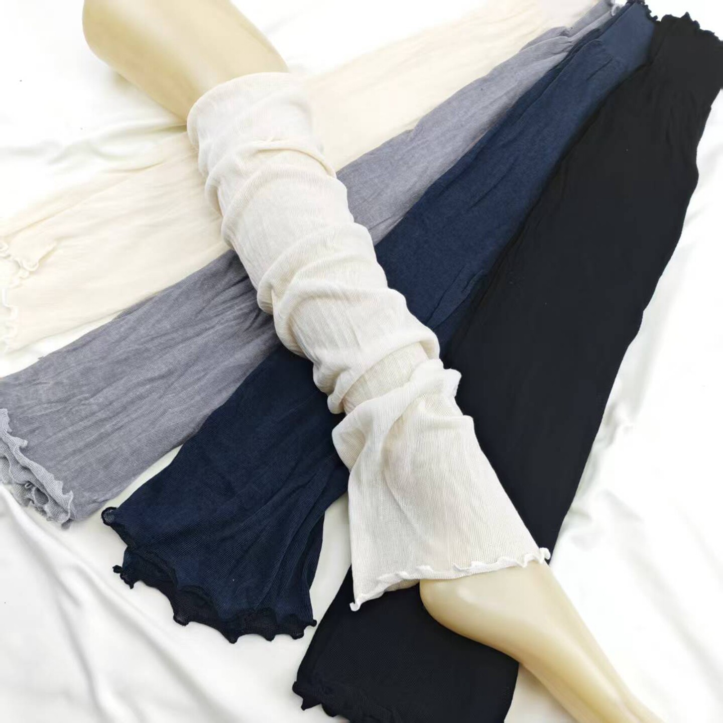 夏季大象袜套长筒薄款防晒宽松防滑空调房护膝超长泡泡JK腿套堆堆