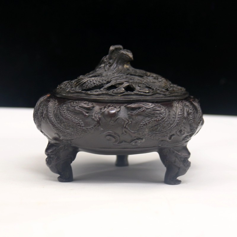 用品龙头三脚纯铜檀香炉