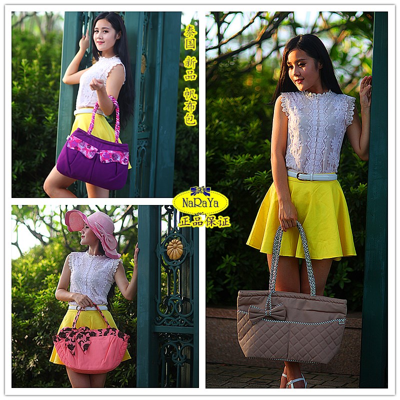 娜莱雅泰国轻便手工布艺单肩包