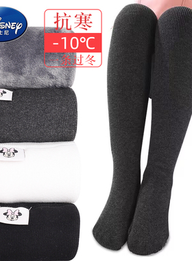 迪士尼女童打底袜秋冬黑色连脚加绒加厚棉高弹力儿童打底裤连袜