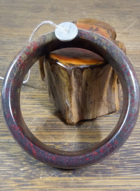 10376号 新疆哈密红伊丁陨石手镯 有磁性 圈口61mm
