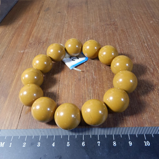 3695号 新疆哈密沙尔湖黄金泥石手链 手串 18.5mm