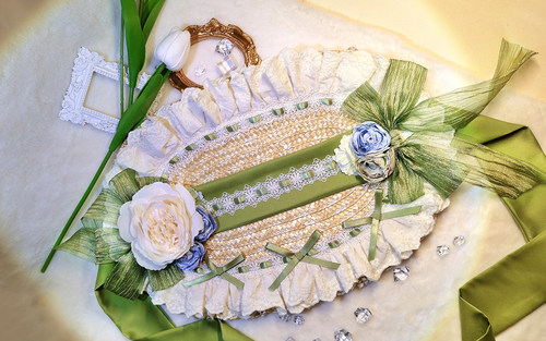 柠檬清唱曲lolita原创 山谷百合小物 扁帽边夹发带 现货